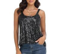 Women's Sequin Camisole Tank Top Summer Fashion Sparkly Sleeveless Blouse Sexy Party Club Wear Shiny Glitter Vest Tops for Girls Ladies