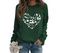 Womens Sewing Tools Cute Heart Graphic Sweatshirt, Sewing Lover Gift, Funny Sewing Pullover Shirts, Crew Neck Tops