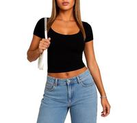 Women's Sheer Mesh Polka Dot Short Sleeve Top Casual Round Neck Blouse with Puff Sleeves Summer Fashion Solid Color Tunic tee for Ladies