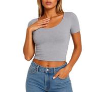 Women's Sheer Mesh Polka Dot Short Sleeve Top Casual Round Neck Blouse with Puff Sleeves Summer Fashion Solid Color Tunic tee for Ladies