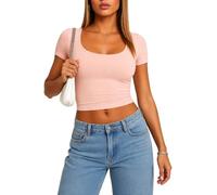 Women's Sheer Mesh Polka Dot Short Sleeve Top Casual Round Neck Blouse with Puff Sleeves Summer Fashion Solid Color Tunic tee for Ladies