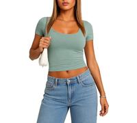 Women's Sheer Mesh Polka Dot Short Sleeve Top Casual Round Neck Blouse with Puff Sleeves Summer Fashion Solid Color Tunic tee for Ladies