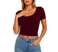 Women's Sheer Mesh Polka Dot Short Sleeve Top Casual Round Neck Blouse with Puff Sleeves Summer Fashion Solid Color Tunic tee for Ladies