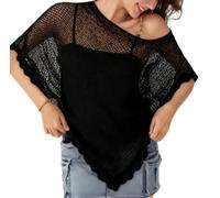Women's Sheer Mesh Poncho - Lightweight See-Through Bolero Cover-Up for Beach & Summer Nights