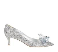 Women's Shoes Rhinestone High Heels Women Pumps Fashion Pointed Toe Woman Crystal Party Wedding(White Drill-5CM Heel,39)
