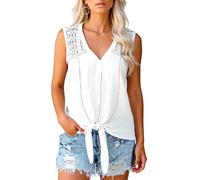 Women's Short Sleeve V Neck Swiss Dot Lace Blouse Casual Boho High Low Hem Flowy Tops Summer Elegant Peplum Shirt for Daily Wear and Vacation