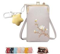 Women's Sling Cross-Body Wallet, Indefinitet Women Sling Cross-Body Wallet With Mobile Cell Phone Holder, Large Crossbody Bags for Women Travel (Grey)