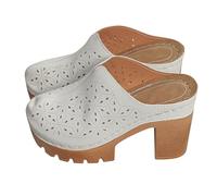 Women's Slip-On Closed Toe Chunky Sandals,Comfortable Low Heel Orthopedic Sandal,with Arch Support Slip on Shoes,Heeled Block Chunky Mid Heels Sandal Slippers Mules