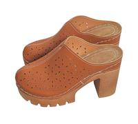 Women's Slip-On Closed Toe Chunky Sandals,Comfortable Low Heel Orthopedic Sandal,with Arch Support Slip on Shoes,Heeled Block Chunky Mid Heels Sandal Slippers Mules