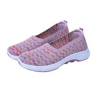 Womens Slip On Trainers Casual Low Top Nordic Walking Shoes Breathable Running Shoes Nurse Work Shoes Lightweight Tennis Shoes Soft Mesh Gym Workout Sneakers