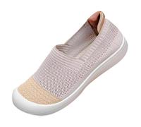 Womens Slip on Trainers Comforble Wide Toe Box Walking Shoes with Arch Support,Lightweight Closed Toe Barefoot Sneaker, Casual Soft Sole Breathable Shoes, Mesh Up Athletic Shoes