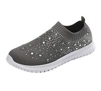 Womens Slip on Trainers Wide Fit Walking Sneakers Breathable Hollow Mesh Orthopedic Trainer Comfortable Arch Support Running Shoes Lightweight Summer Plantar Fasciitis Diabetic Swollen Feet Shoes