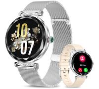 Women's Smartwatch with Bluetooth Calls, 1.19" AMOLED, SpO2, Heart Rate & Sleep Monitor, IP68, 100+ Sports Modes (Silver)