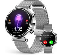 Women's Smartwatch with Bluetooth Calls, 1.27" AMOLED, Fitness, Heart Rate & Sleep Monitor, IP68 Water-Resistant (Silver)