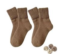 Women's Solid Mid-Calf Socks - Cozy Slouchy Socks for Women with Retro Design - Ideal Women Holiday Gift (A)