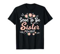 Womens Soon To Be Sister EST. Anuncio de Embarazo 2027 Camiseta