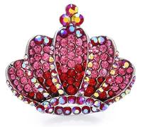 Women's Sparking Rhinestone Crown Brooches for Women White Pink Beauty Crown Brooch Pin Gifts brooches for Women