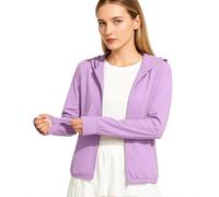 Women's SPF 50+ Sun Protection Long Sleeve Hooded Jacket for Summer Outdoor Activities Lightweight Quick Dry Shirts for Beach, Hiking, Running, Yoga