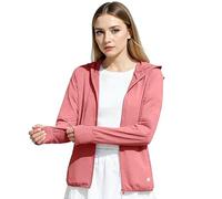 Women's SPF 50+ Sun Protection Long Sleeve Hooded Jacket for Summer Outdoor Activities Lightweight Quick Dry Shirts for Beach, Hiking, Running, Yoga