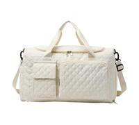 Women's Sports Tote Bag, Large Capacity Overnight Duffel, Widened Shoulder Strap Dry Separation, Travel Luggage Accessory, Gym Bag for Towels, Clothes, Ideal Fitness, Weekend Trips, beige, Se référer