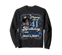Womens Stepping Into My 41st Birthday With Grace & Faith Sudadera