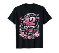 Womens Stepping Into My 42nd Birthday with Grace & Faith Camiseta