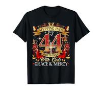 Womens Stepping Into My 44th Birthday With Grace & Faith Camiseta
