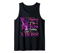 Womens Stepping Into My 45th Birthday 45 Year Old Bday Queen Camiseta sin Mangas