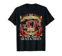 Womens Stepping Into My 47th Birthday With Grace & Faith Camiseta