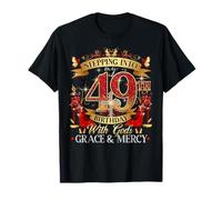 Womens Stepping Into My 49th Birthday With Grace & Faith Camiseta