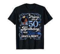 Womens Stepping Into My 50th Birthday With Grace & Faith Camiseta
