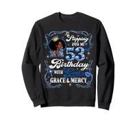 Womens Stepping Into My 53rd Birthday With Grace & Faith Sudadera