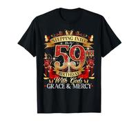 Womens Stepping Into My 59th Birthday With Grace & Faith Camiseta
