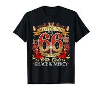 Womens Stepping Into My 66th Birthday With Grace & Faith Camiseta