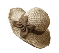 Womens Straw Hats With Brim - Straw Sun Hat For Women, Foldable Wide Brim Headwear, Multifunctional Retro Hand-woven Śtraw Hat, Vintage Crochet Sun Ĥat For Summer Vacation Travel Dating Outdoor