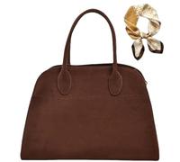 Women's Suede Purse Vintage Top Handle Bag,Fashion Retro Shoulder Satchel,Large Capacity Suede Work PU Leather Bag