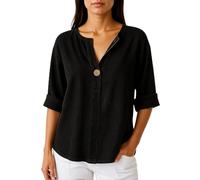 Women's Summer Casual Half Sleeve Button Down V Neck Blouse with Roll-Up Sleeves Loose Fit Top for Warm Weather Outfits