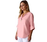 Women's Summer Casual Linen Blend V-Neck Button Down Shirt Loose Fit Short Sleeve Tunic Top with Pocket for Beach Vacation Daily Wear Black