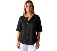 Women's Summer Casual Linen Button Down Shirt Short Sleeve V Neck Loose Fit Blouse with Pocket Lightweight Breathable Cotton Top for Daily Work Beach Vacation