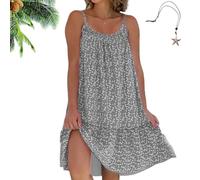 Women's Summer Floral Printed Camisole Dress, Sleeveless Loose-Fit Boho Beach Dress, Casual Knee-Length Slip Sundress