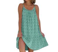 Women's Summer Floral Printed Camisole Dress, Sleeveless Loose-Fit Boho Beach Dress, Casual Knee-Length Slip Sundress