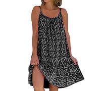 Women's Summer Floral Printed Camisole Dress, Sleeveless Loose-Fit Boho Beach Dress, Casual Knee-Length Slip Sundress