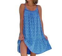 Women's Summer Floral Printed Camisole Dress, Sleeveless Loose-Fit Boho Beach Dress, Casual Knee-Length Slip Sundress
