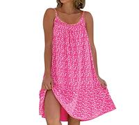 Women's Summer Floral Printed Camisole Dress, Sleeveless Loose-Fit Boho Beach Dress, Casual Knee-Length Slip Sundress