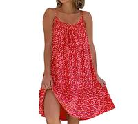 Women's Summer Floral Printed Camisole Dress, Sleeveless Loose-Fit Boho Beach Dress, Casual Knee-Length Slip Sundress