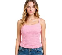 Women's Summer Pink Halter Top Crinkle Texture Sleeveless Crop Tank Top Tie Back Beach Vacation Casual Sexy Fitted Blouse for Girls Ladies