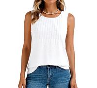 Women's Summer Sleeveless Tank Top Casual Loose Fit Ribbed Knit Scoop Neck T-Shirt Fashionable Relaxed Fit Sleeveless Blouse for Daily Wear Vacation Grey Outfits