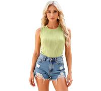 Women's Summer Solid Green Sleeveless Ribbed Knit Mini Dress with Side Tie Waist Ruched Bodycon Cocktail Party Casual Fashion Sundress for Women