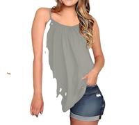 Women's Summer Spaghetti Strap Tank Top Plus Size Flowy Camisole Solid Color Casual Blouse Sleeveless Loose Fit Beach Vacation Tops for Women Trendy