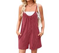 Women's Summer Striped Romper Spaghetti Strap Loose Fit Jumpsuit with Pockets Casual Vacation Beach Short Overalls Green Twisted Texture Playsuit